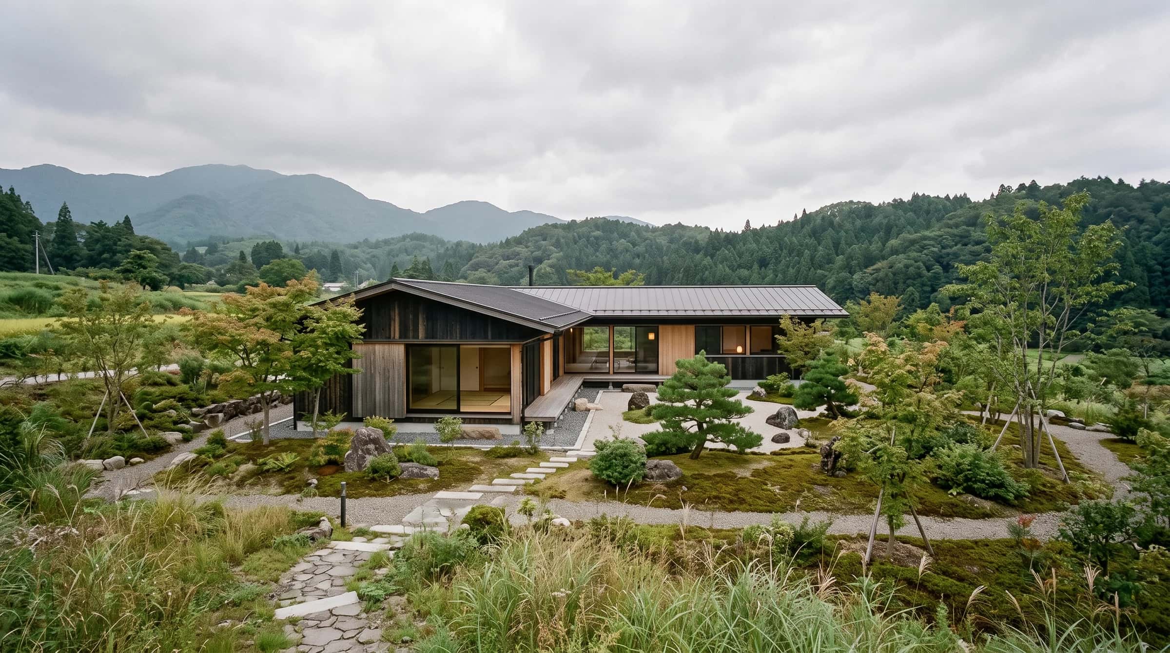 新築住宅と外構の外観